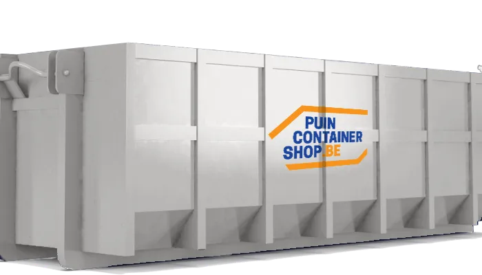 Zijaanzicht van een container van Puincontainershop.be